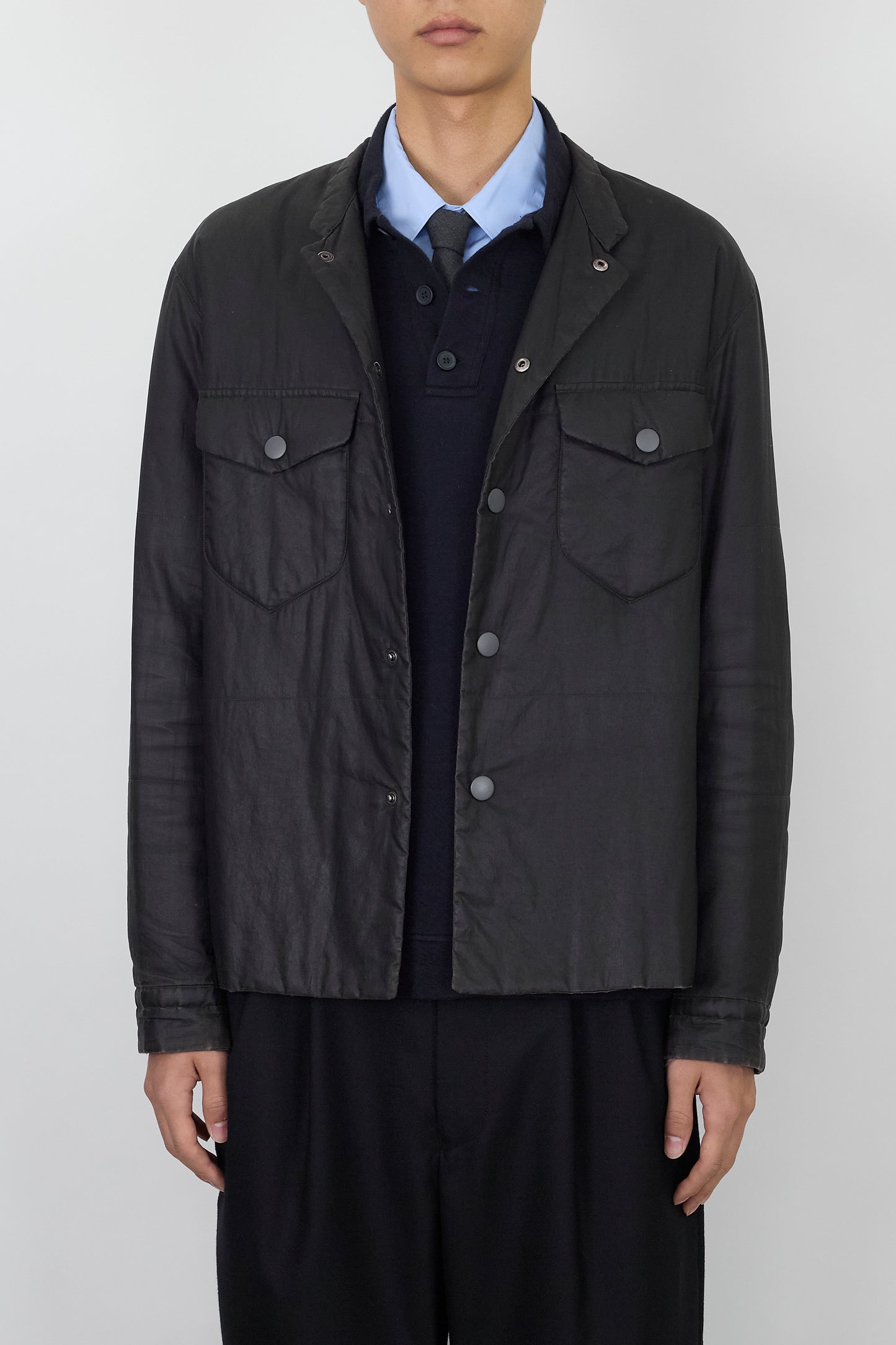 ISSEY MIYAKE MEN DESIGNED GRAY TECH NYLON JACKET