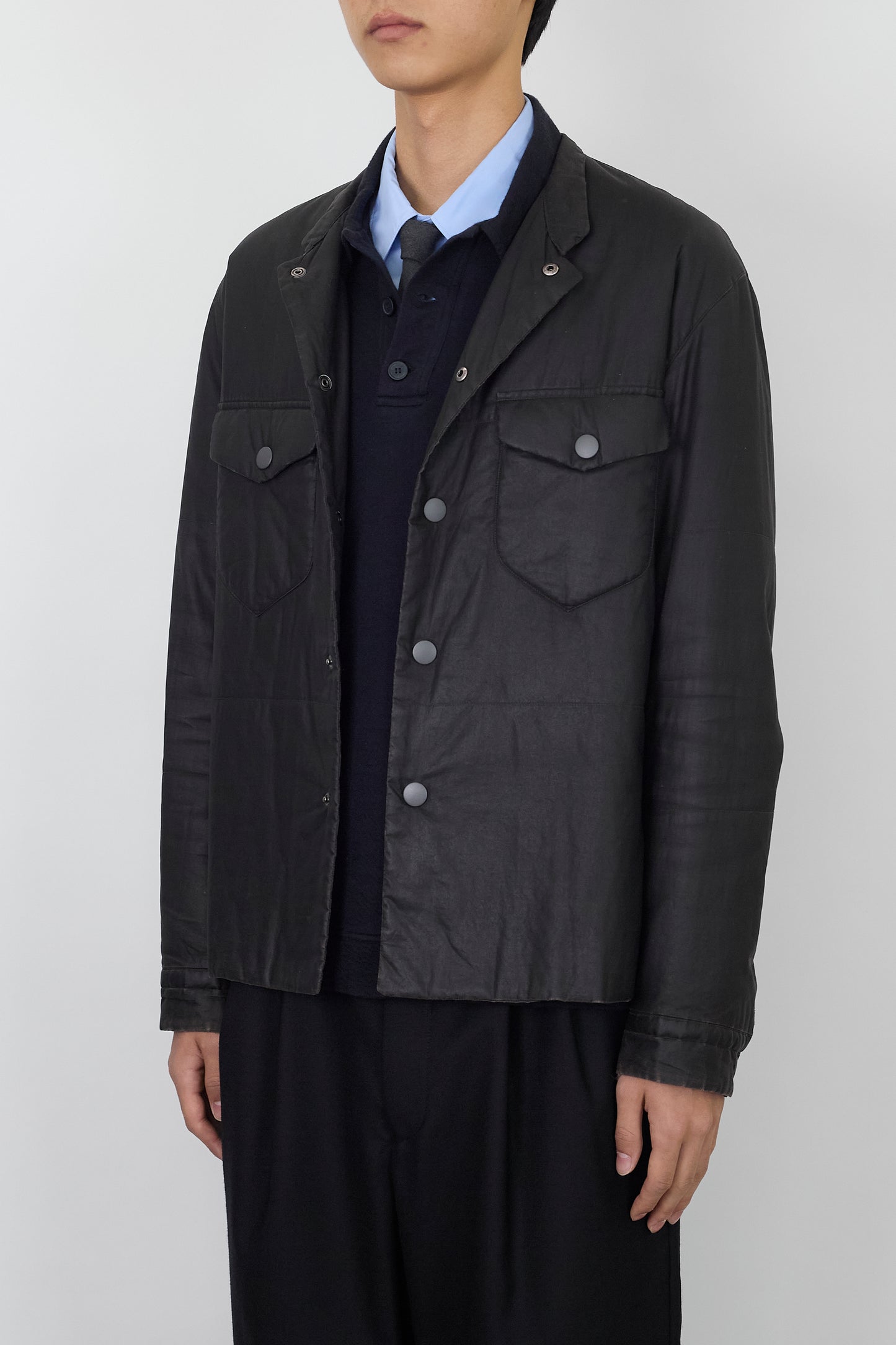 ISSEY MIYAKE MEN DESIGNED GRAY TECH NYLON JACKET