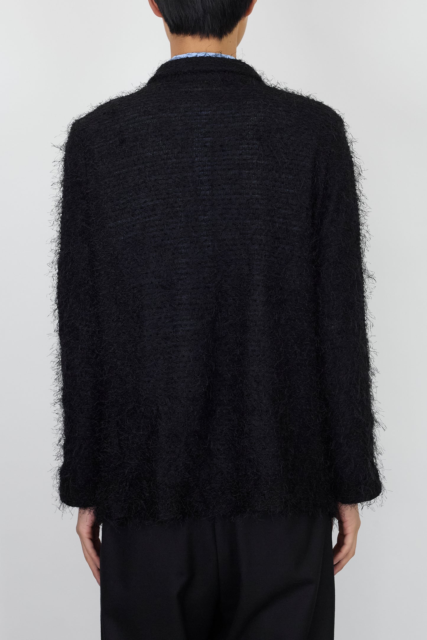 VINTAGE BLACK SHAGGY TAILORED JACKET