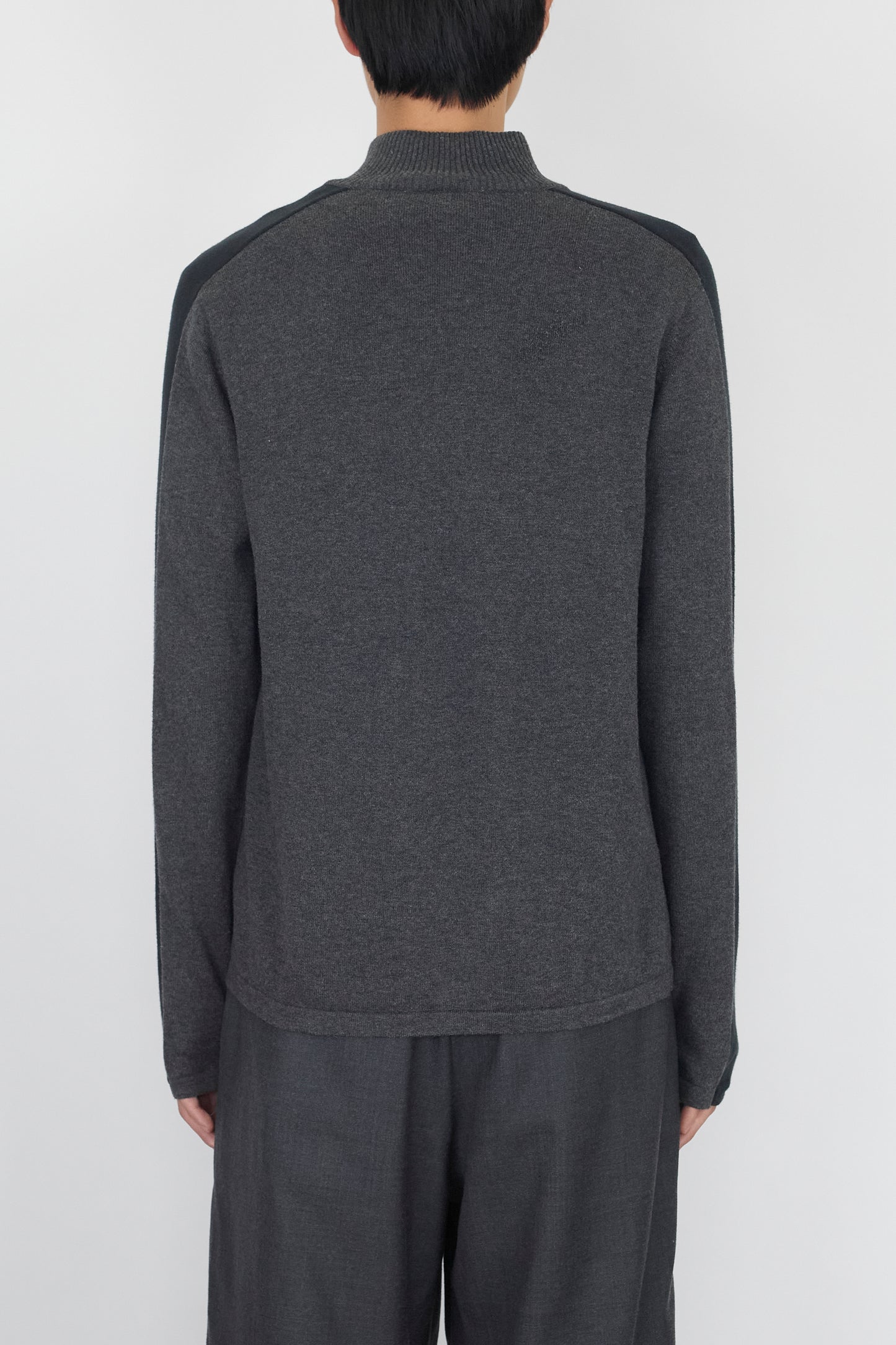 DKNY GRAY COTTON HALF ZIP KNIT