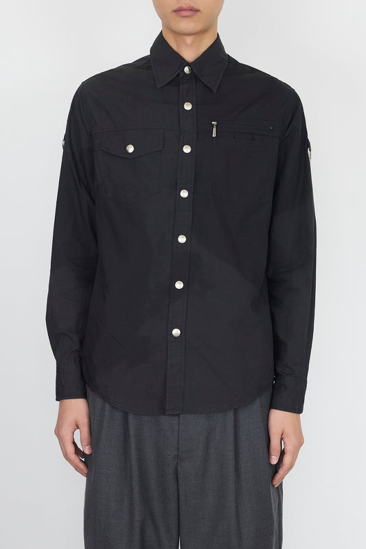 M'RODE PARIS DESIGNED BLACK COTTON SHIRT