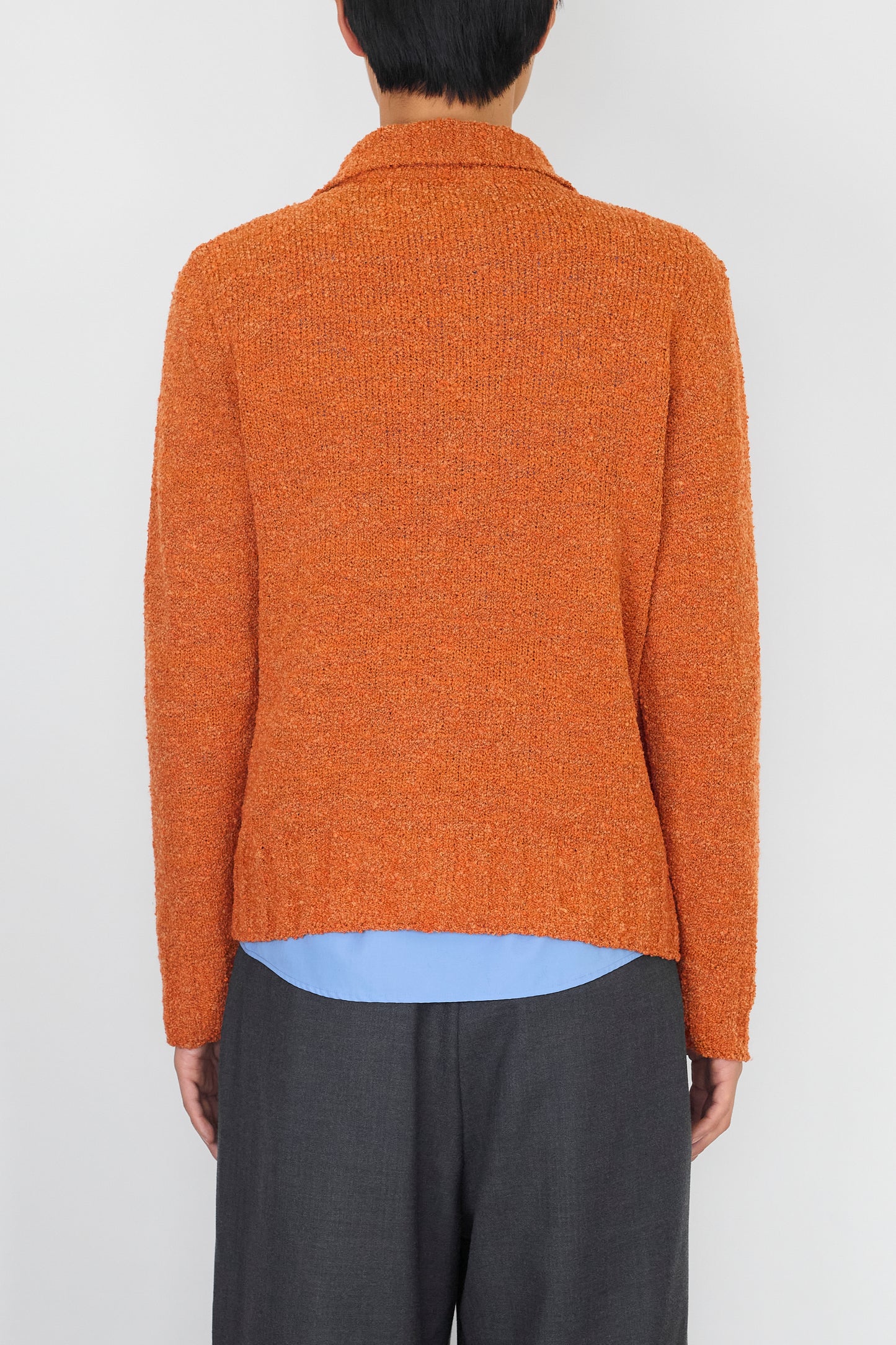 VINTAGE ORANGE WOOL KNIT JACKET MADE IN SPAIN