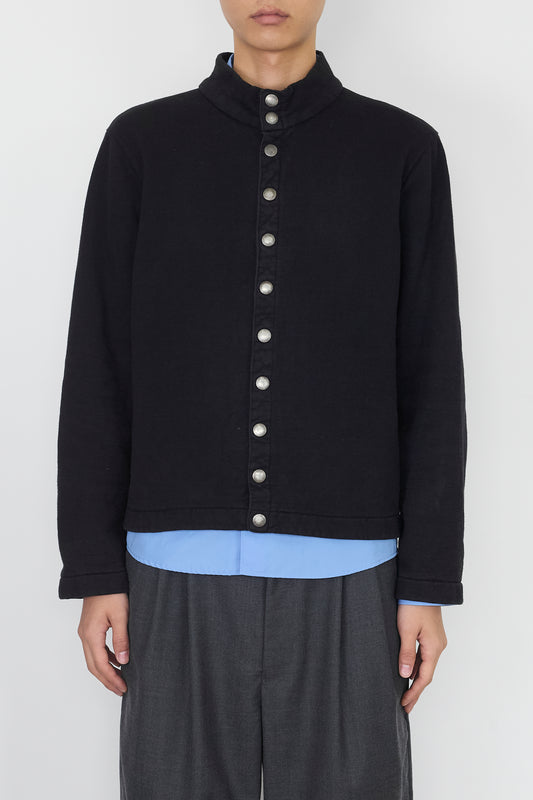 AGNES B. DESIGNED BLACK COTTON JACKET MADE IN FRANCE