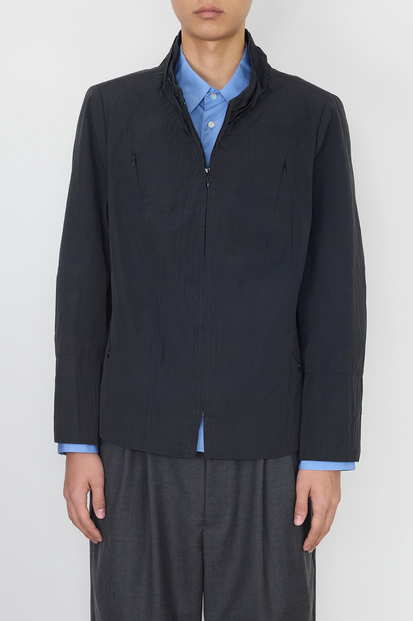 CHRISTINE LAURE DESIGNED BLACK COTTON JACKET MADE IN FRANCE