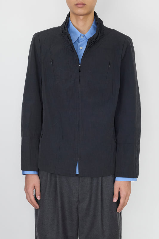CHRISTINE LAURE DESIGNED BLACK COTTON JACKET MADE IN FRANCE