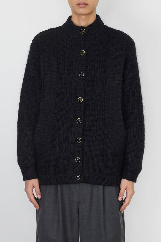 VINTAGE BLACK MOHAIR KNIT JACKET