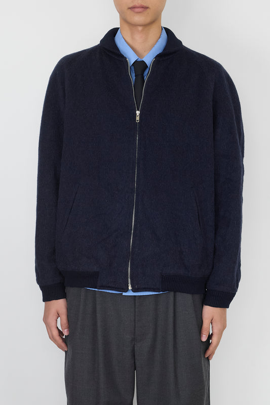 VINTAGE NAVY ANGORA SHORT JACKET