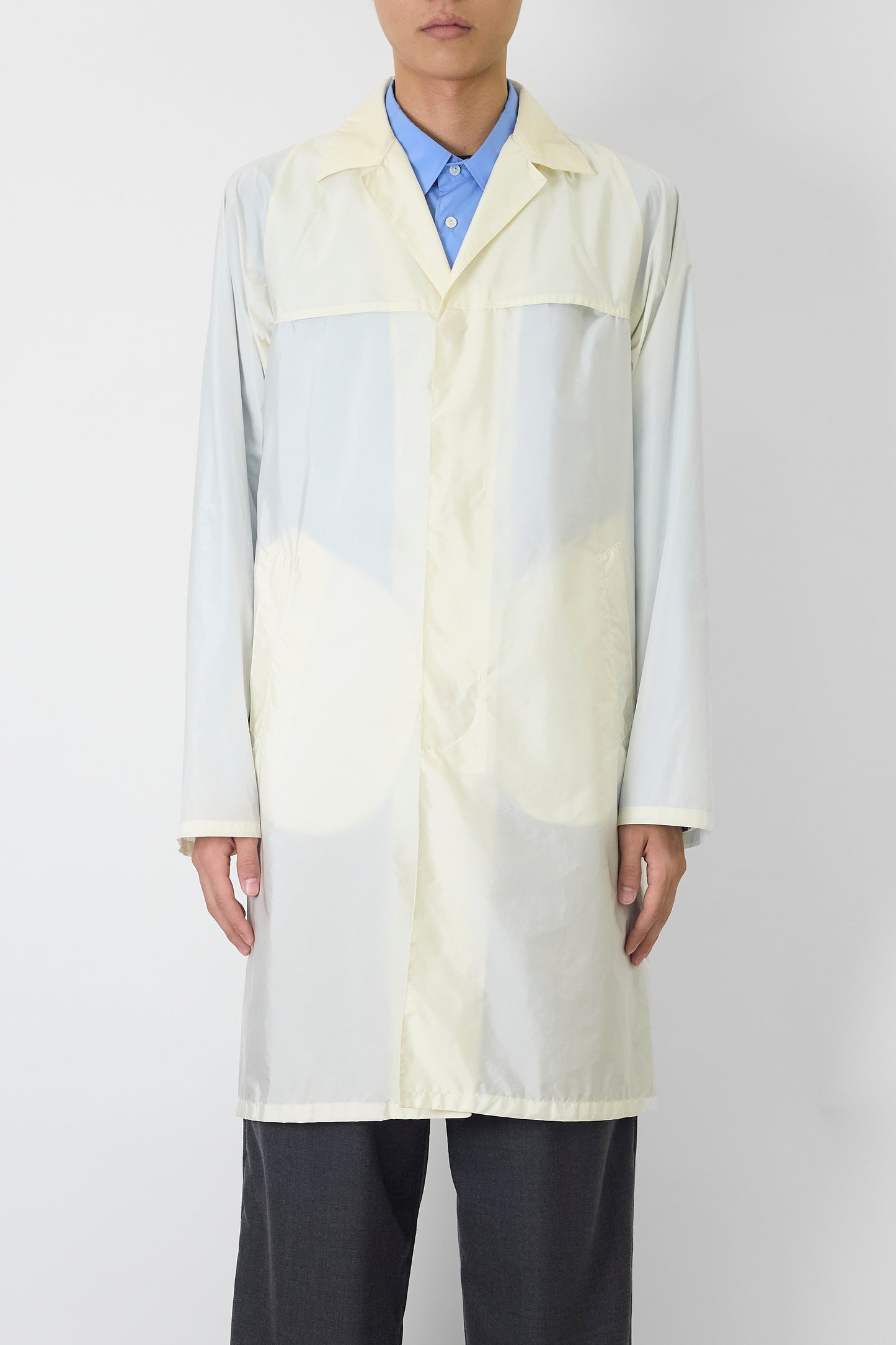PRADA IVORY NYLON COAT MADE IN ITALY