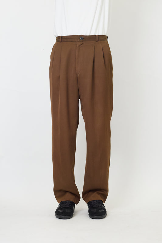 VINTAGE BROWN WOOL WIDE PANTS