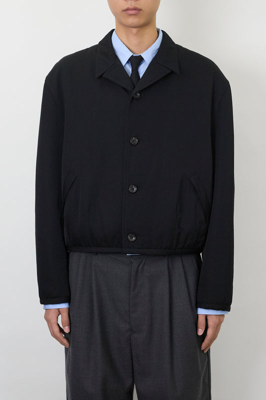 COMME DES GARCONS HOMME PLUS BLACK WOOL SHORT JACKET
