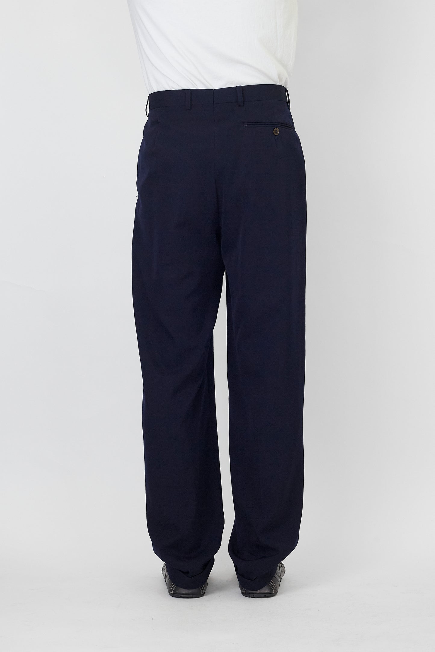 KENZO NAVY WOOL WIDE PANTS