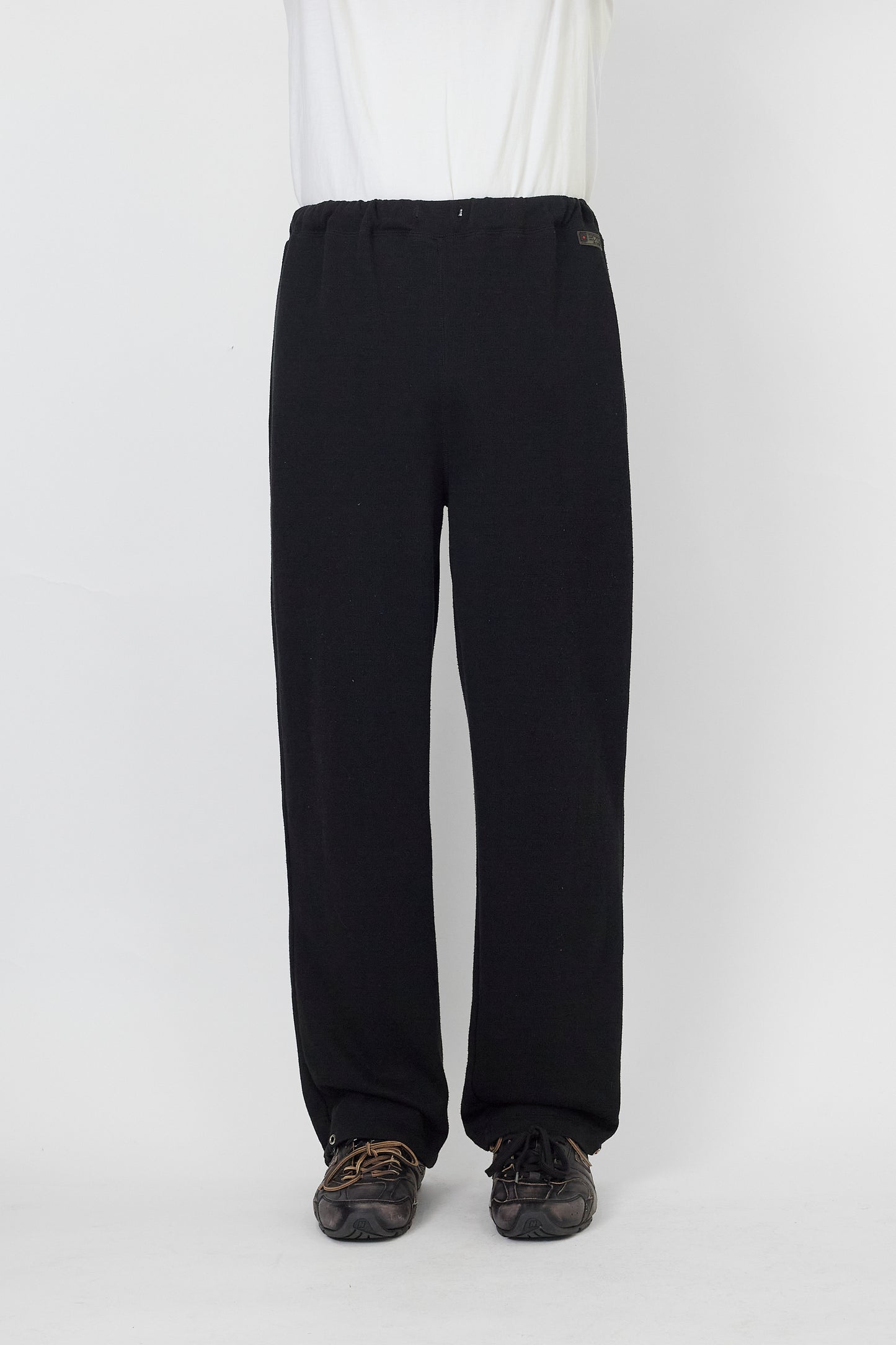 VINTAGE BLACK KNIT WIDE PANTS MADE IN FRANCE