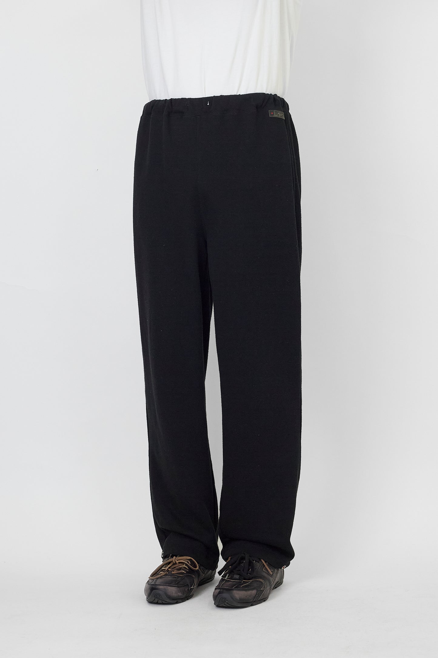 VINTAGE BLACK KNIT WIDE PANTS MADE IN FRANCE