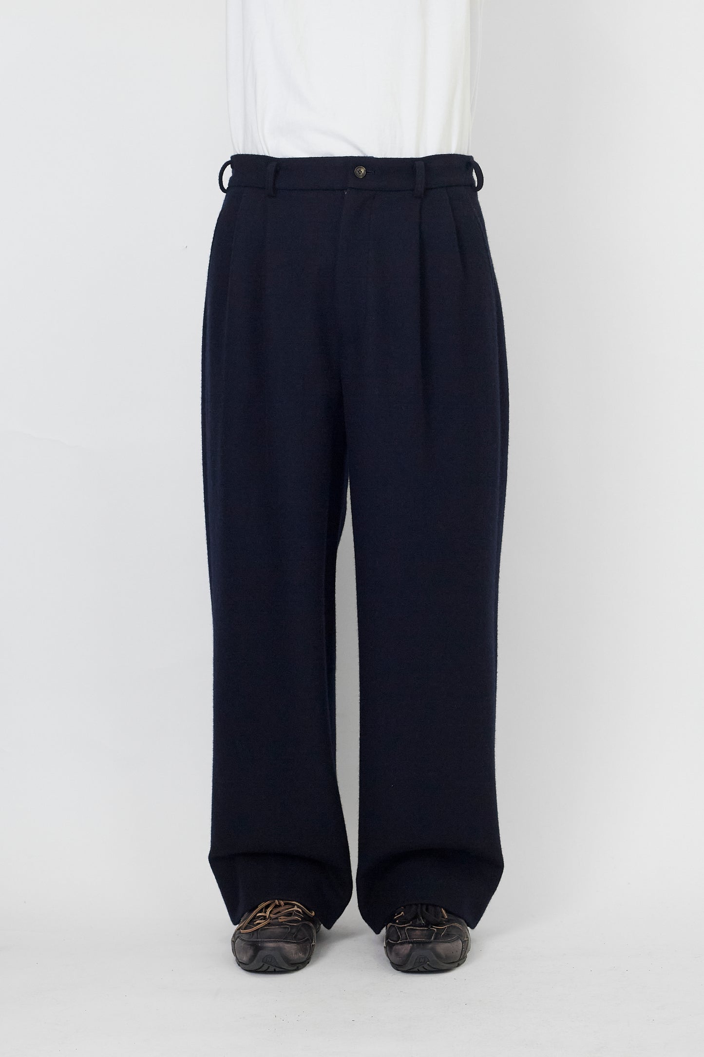 NTRUL CLASSIC MELTON TROUSERS NAVY