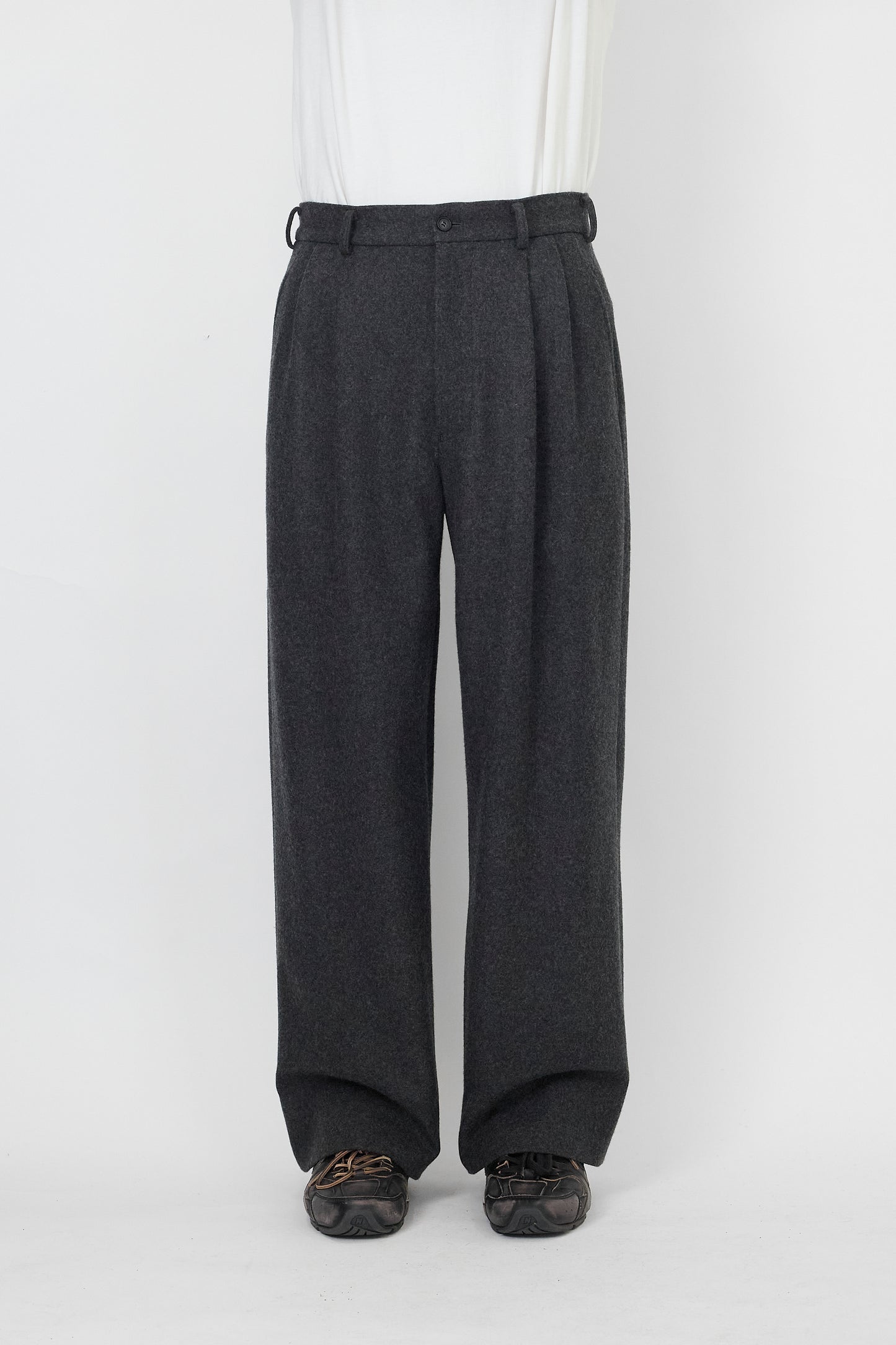 NTRUL CLASSIC MELTON TROUSERS GRAY