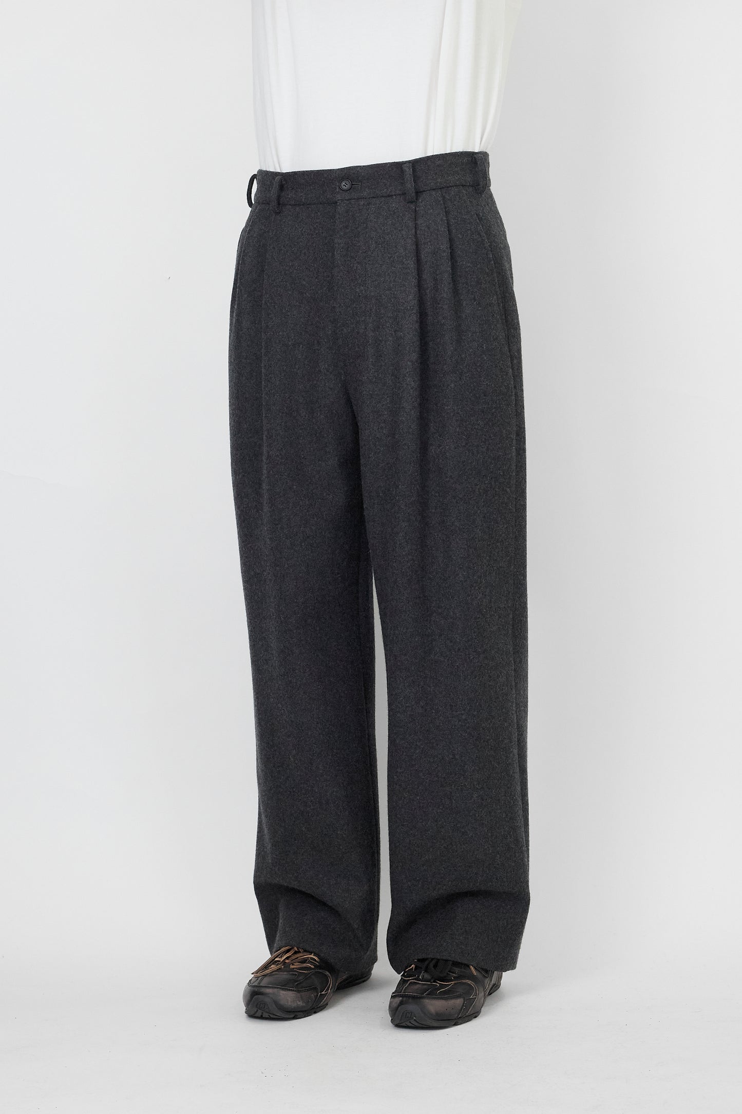 NTRUL CLASSIC MELTON TROUSERS GRAY
