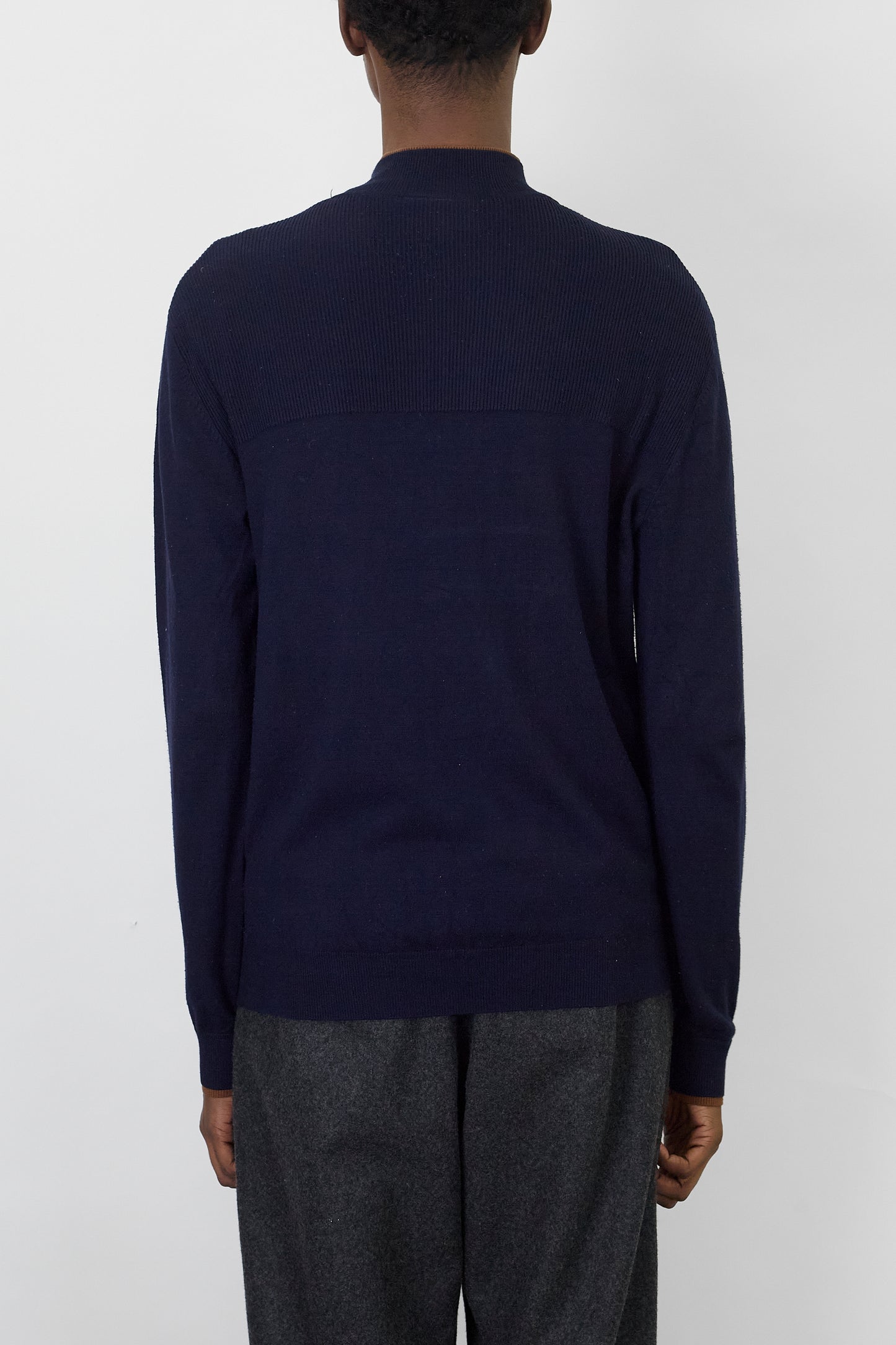 ARMANI JEANS DESIGNED NAVY BROWN KNIT