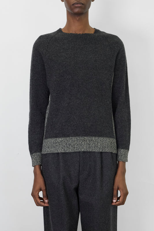 VINTAGE DESIGNED GRAY WOOL KNIT