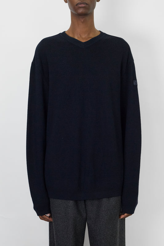 PAUL & SHARK NAVY WOOL KNIT MADE IN ITALY