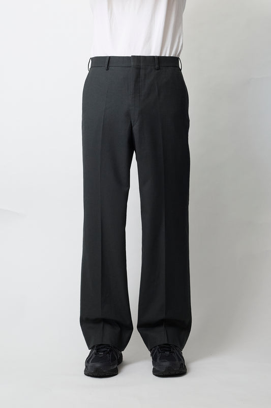 BURBERRY KHAKI WOOL WIDE PANTS