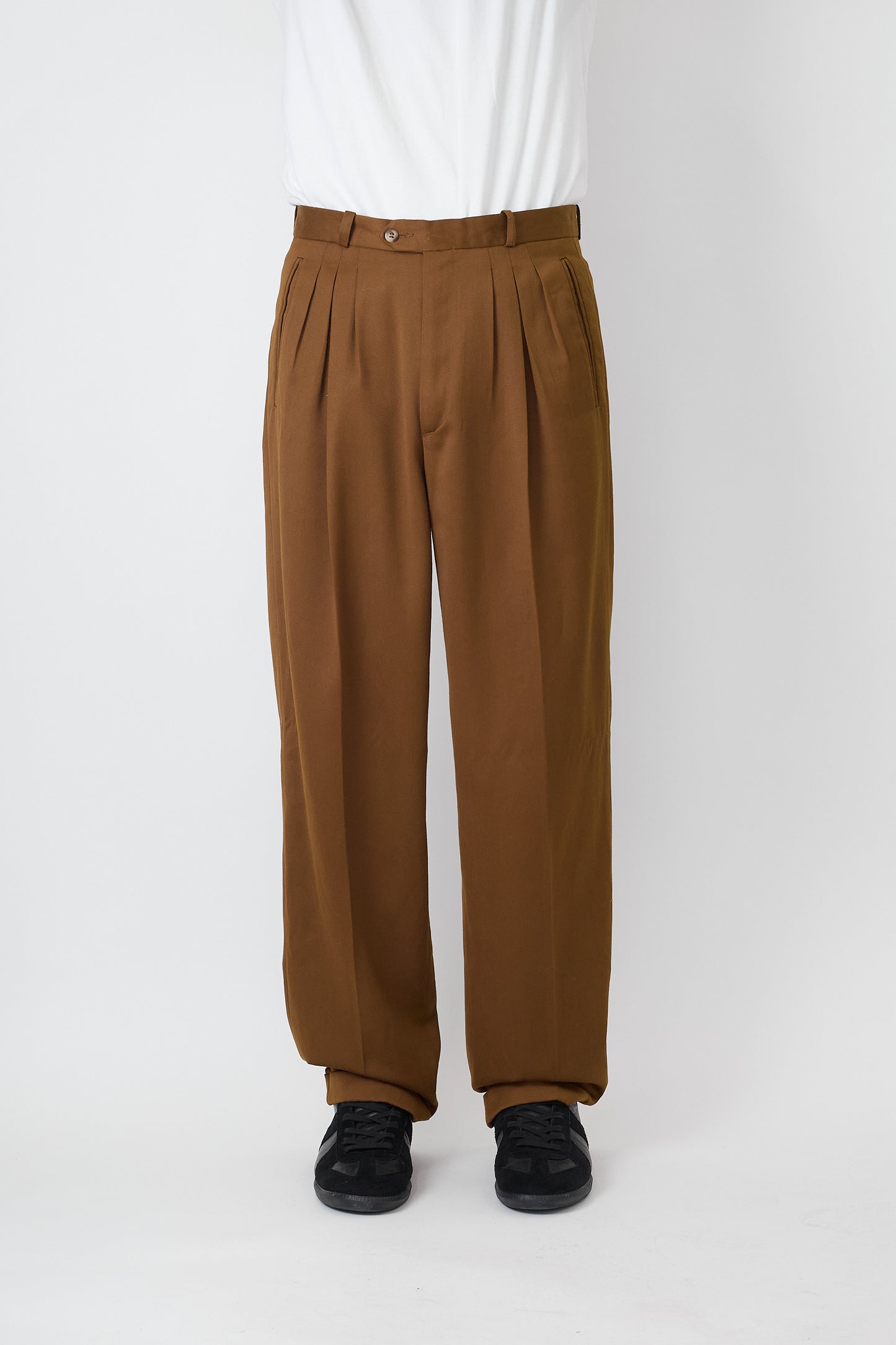 VINTAGE BROWN WIDE PANTS MADE IN FRANCE