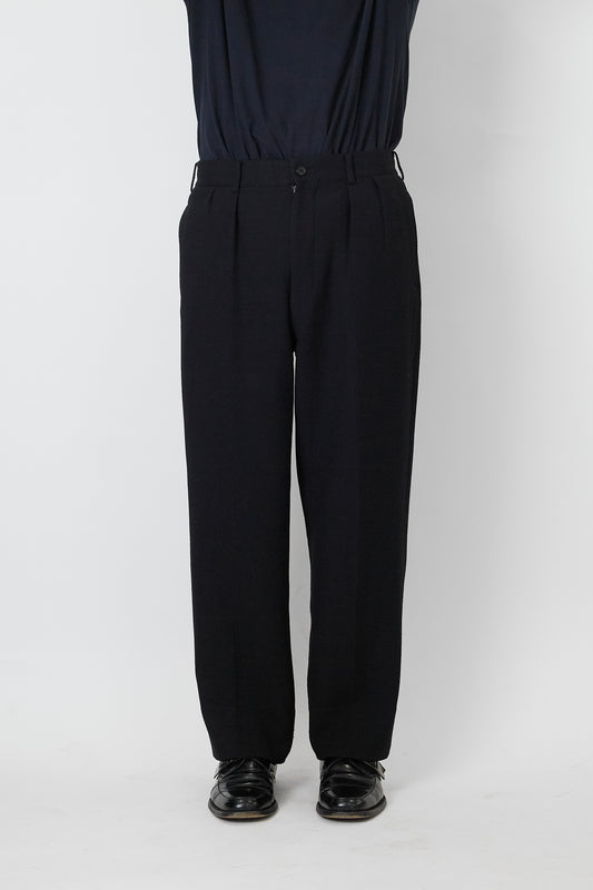 PAUL SMITH BLACK WOOL WIDE PANTS