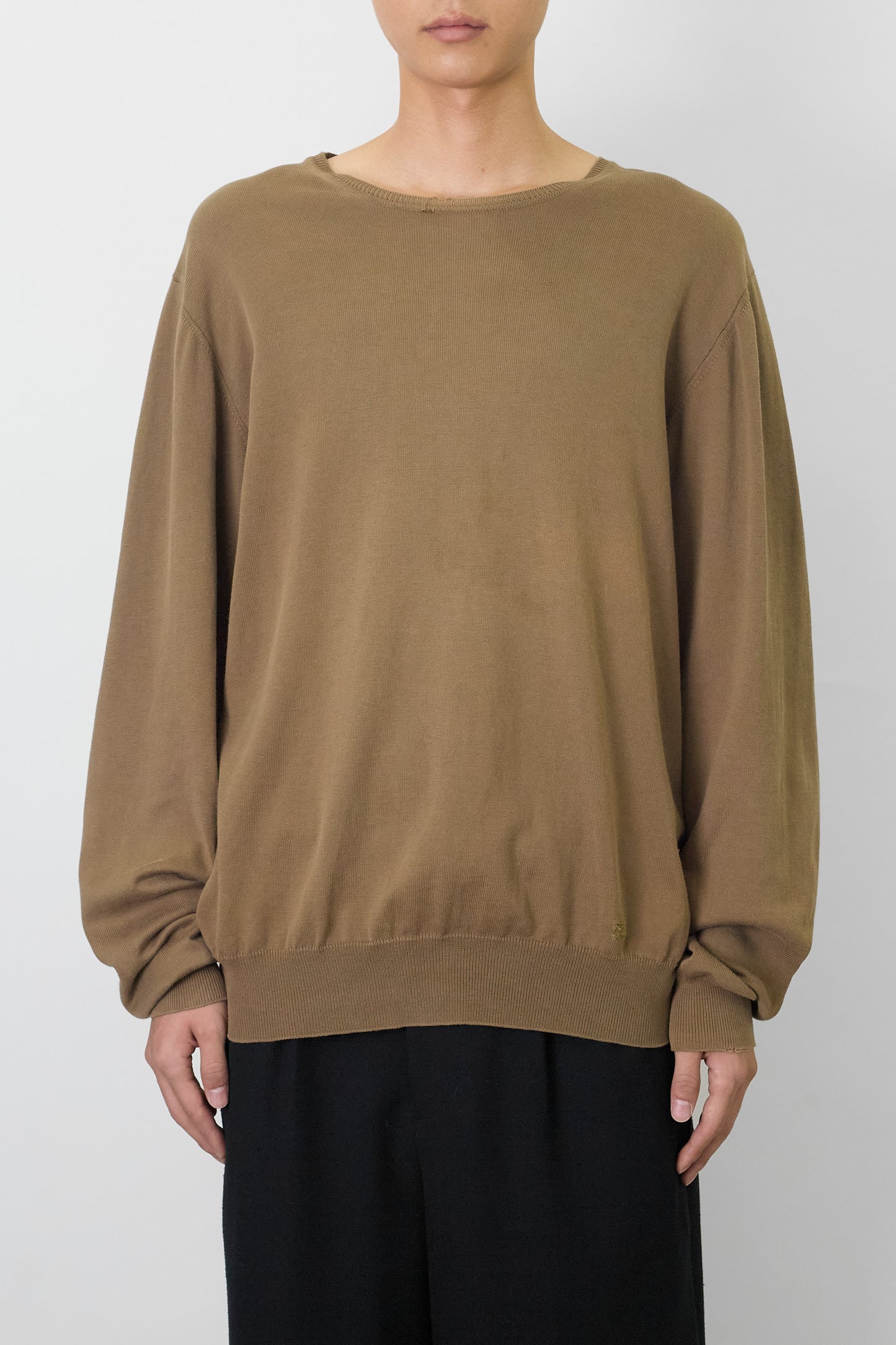BURBERRY KHAKI COTTON KNIT MADE IN TUNISIA