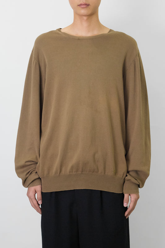 BURBERRY KHAKI COTTON KNIT MADE IN TUNISIA