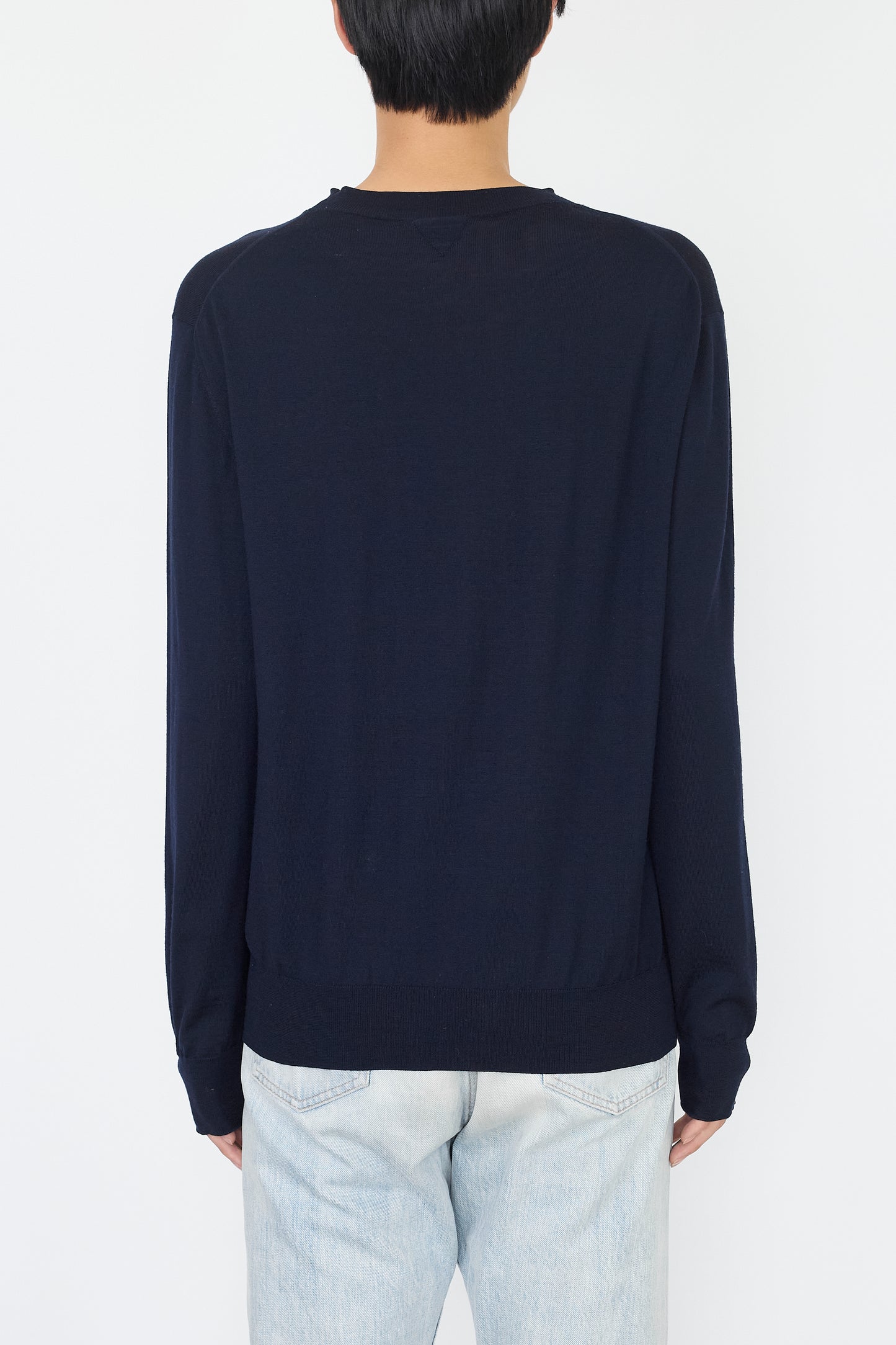 BOTTEGA VENETA NAVY WOOL KNIT MADE IN ITALY