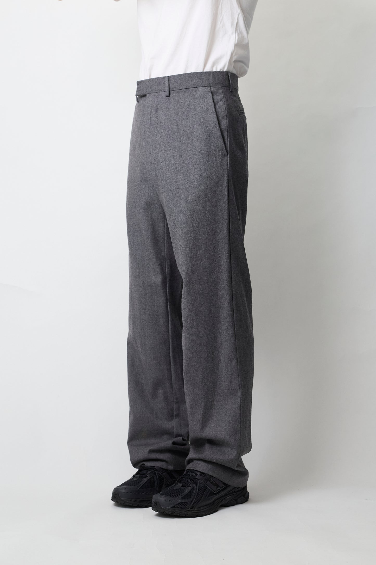 GUCCI BY TOMFORD GRAY WOOL WIDE PANTS