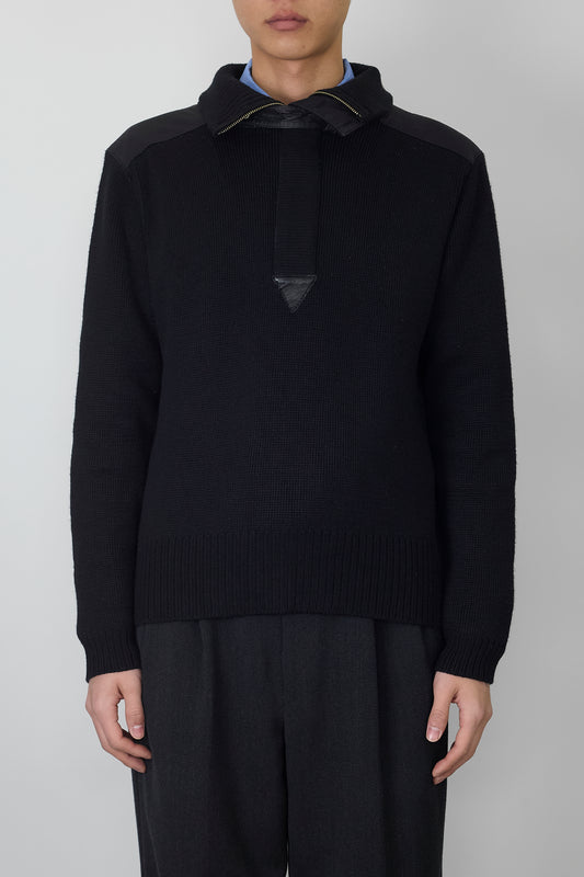 MASSIMO REBECCHI DESIGNED BLACK WOOL KNIT MADE IN ITALY