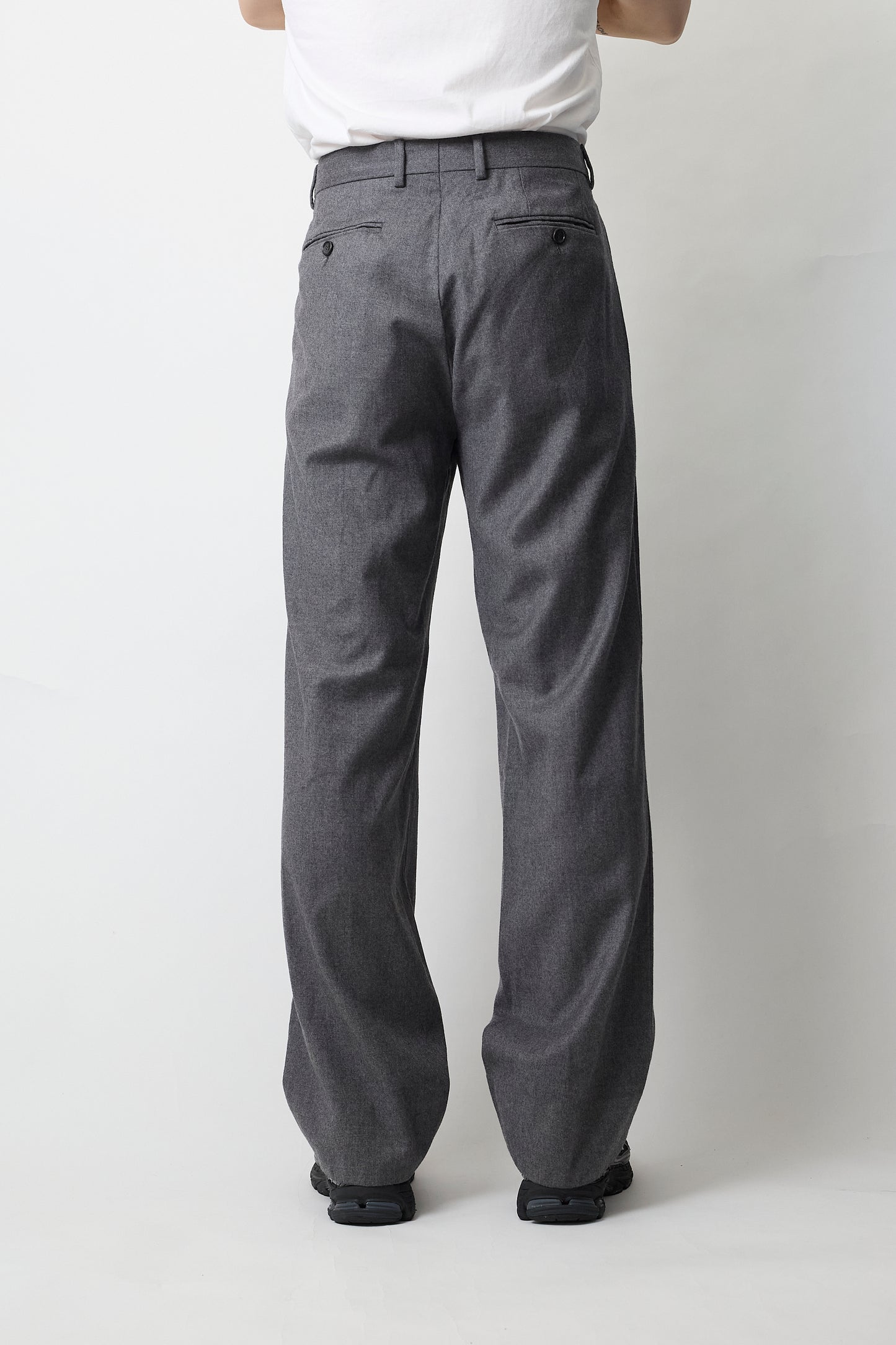 GUCCI BY TOMFORD GRAY WOOL WIDE PANTS