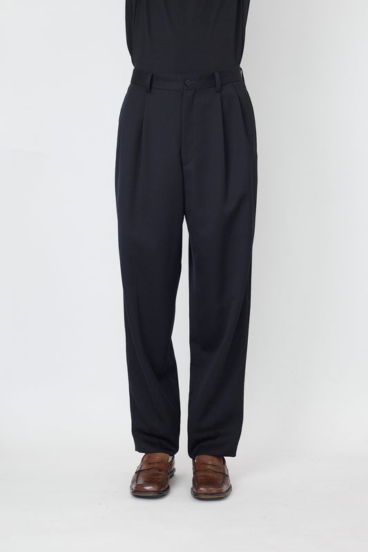 A.A.R BY YOHJI YAMAMOTO BLACK WOOL WIDE PANTS