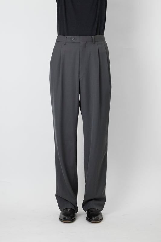 CHRISTIAN DIOR GRAY WOOL WIDE PANTS
