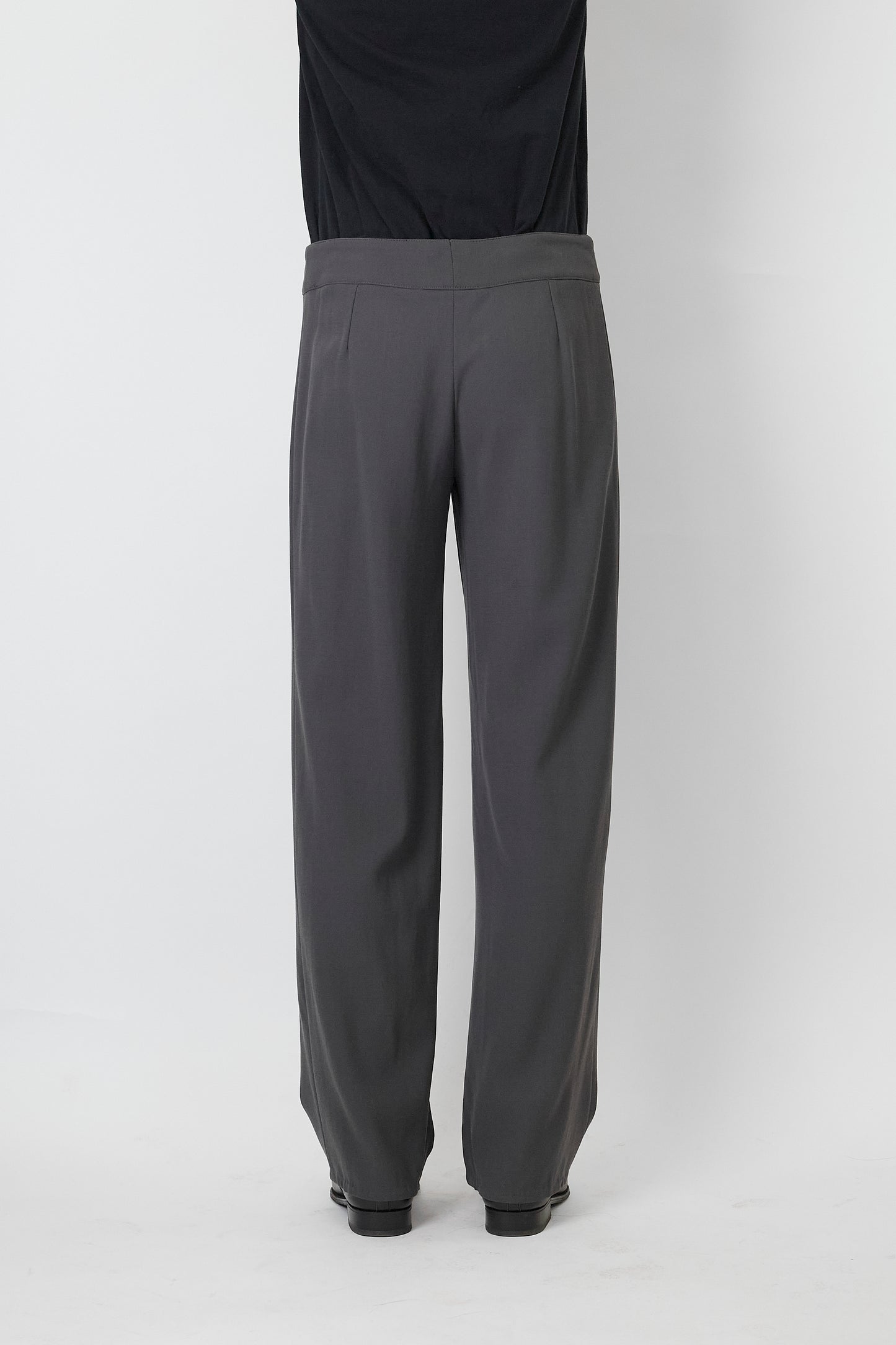 ARMANI COLLEZIONI GRAY WOOL WIDE PANTS MADE IN ITALY