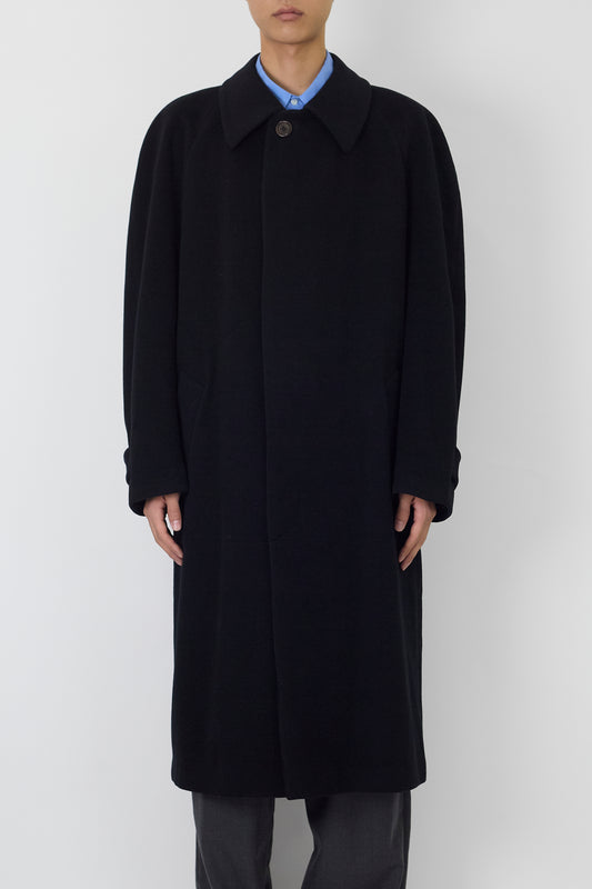 GIAN FRANCO FERRE BLACK WOOL LONG COAT MADE IN ITALY