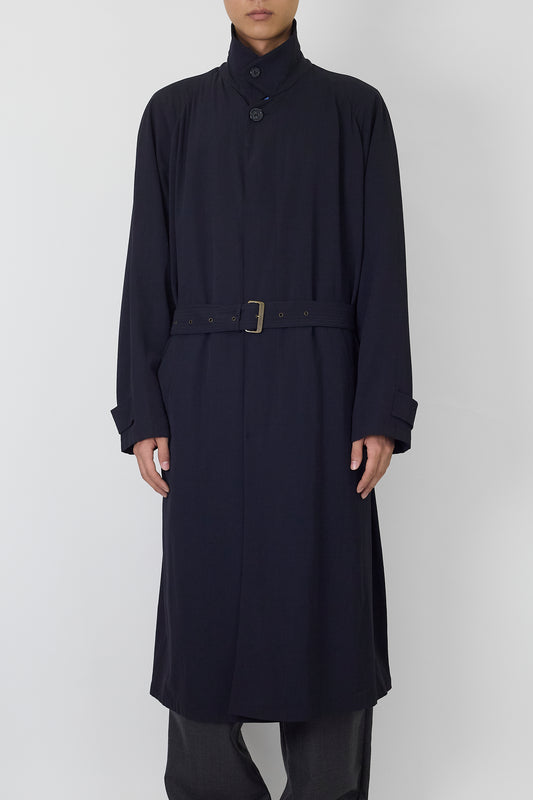 EMPORIO ARMANI  NAVY WOOL LONG COAT MADE IN ITALY