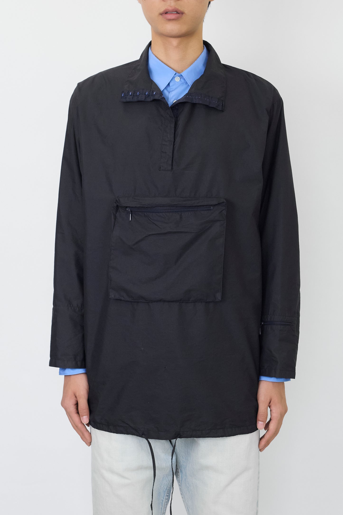 MIU MIU BLACK NYLON ANORAK HOODIE MADE IN ITALY