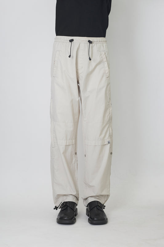 VINTAGE DESIGNED BEIGE TECH WIDE PANTS
