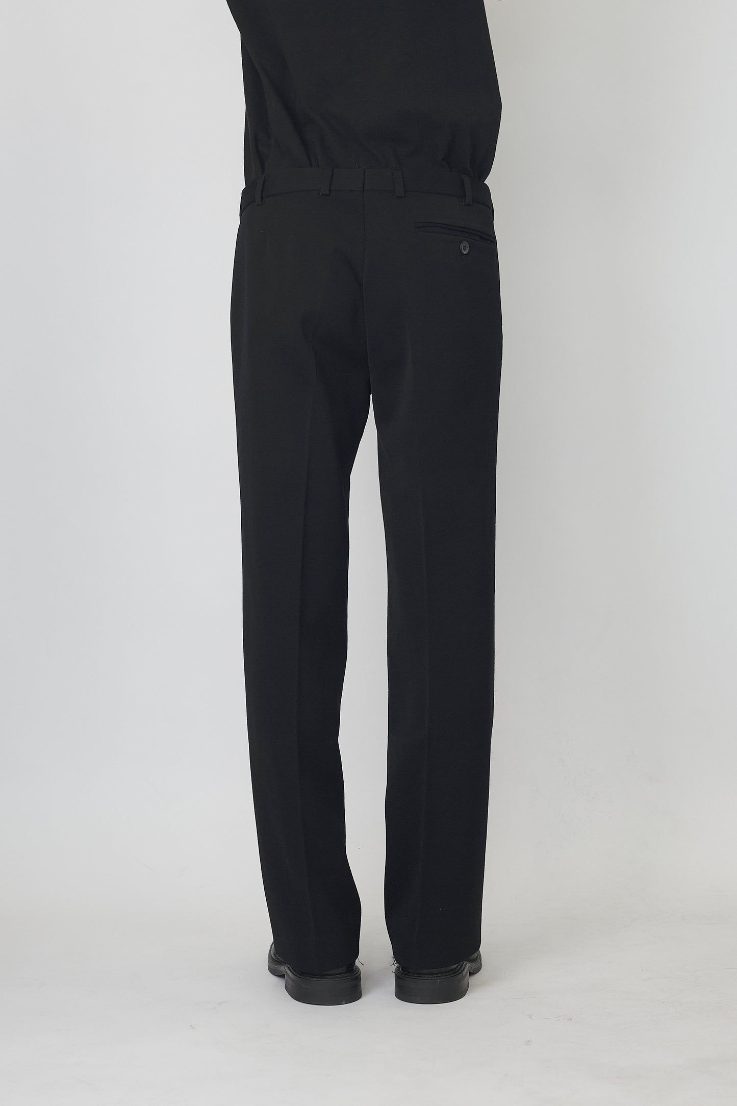 JOHN SLIM BLACK WOOL GABARDINE PANTS MADE IN ITALY
