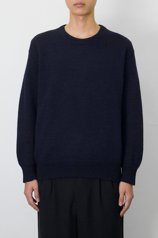 COMME DES GARCONS HOMME NAVY WOOL KNIT