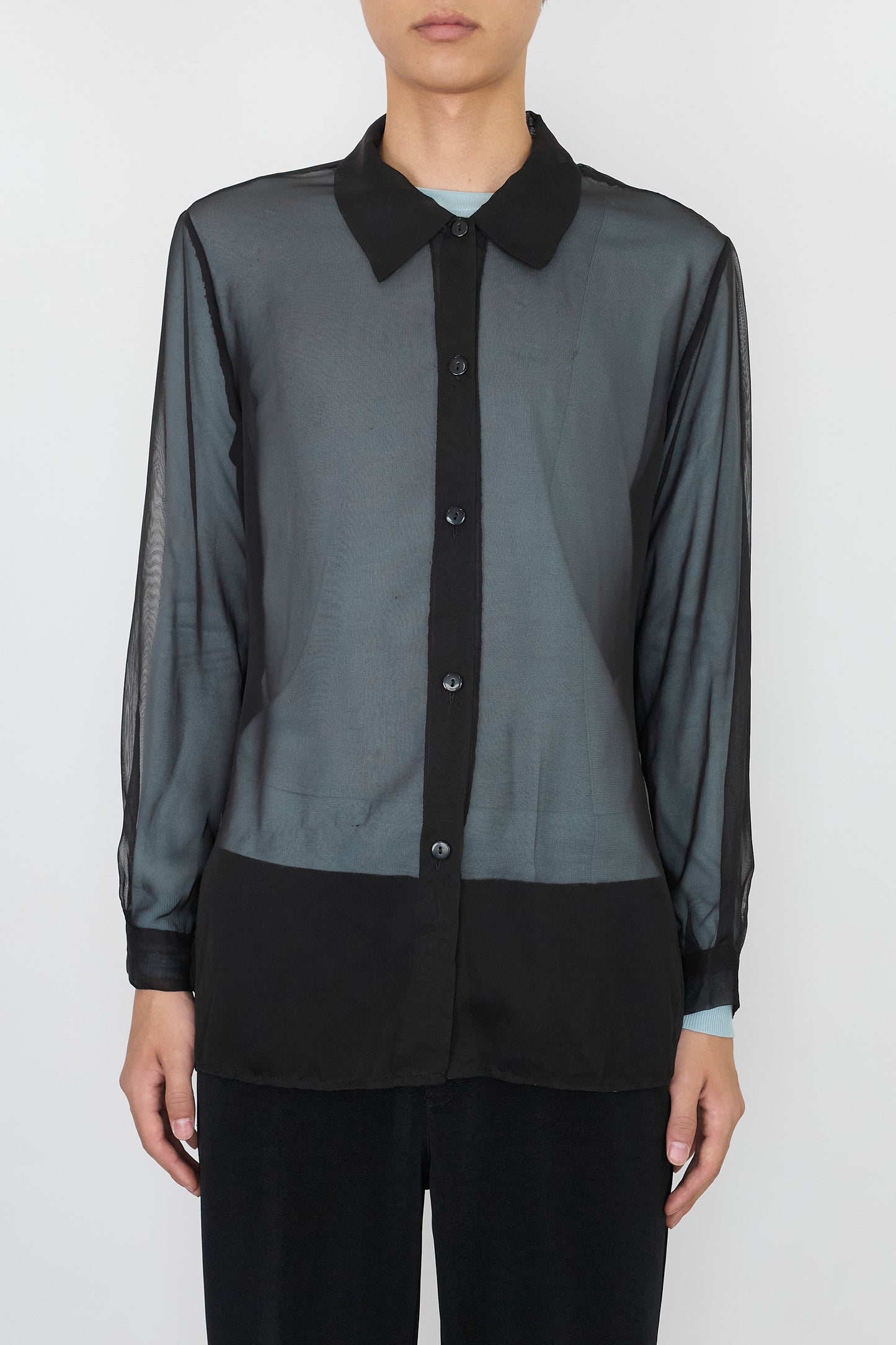 VINTAGE SEE THROUGH BLACK SHIRT