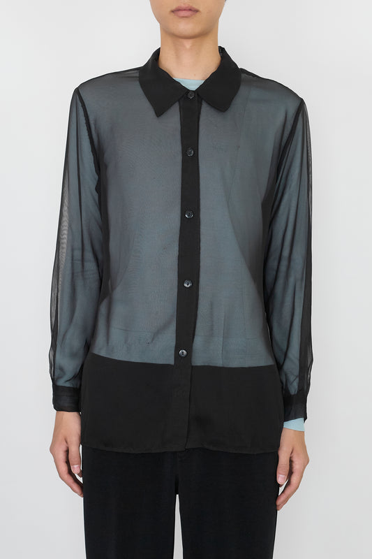 VINTAGE SEE THROUGH BLACK SHIRT