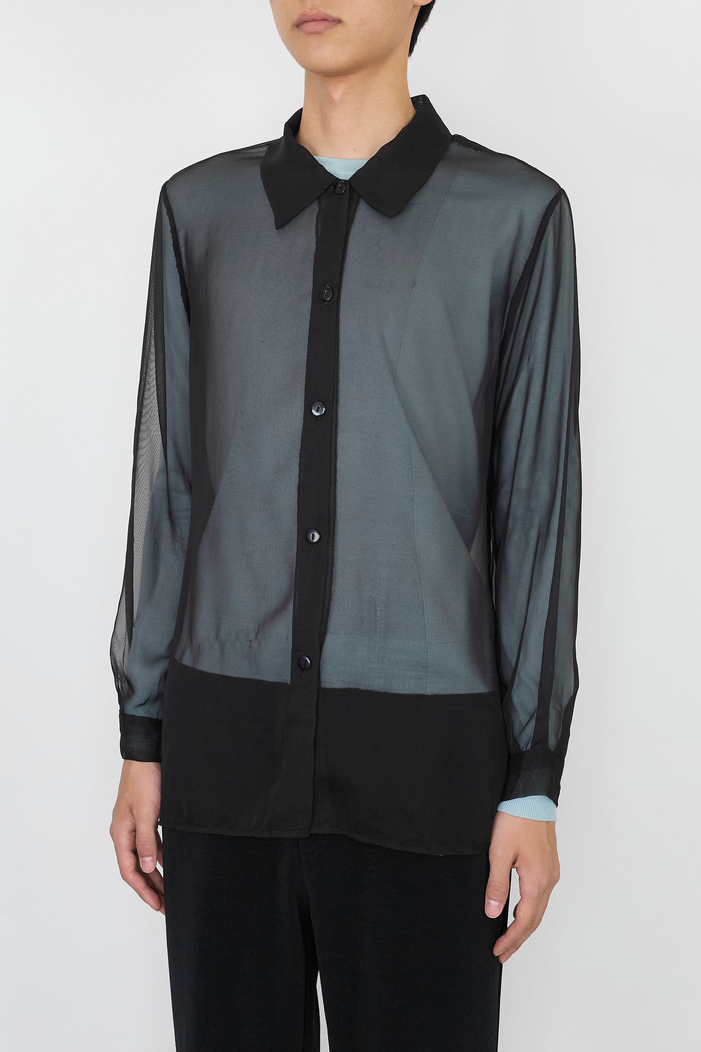VINTAGE SEE THROUGH BLACK SHIRT