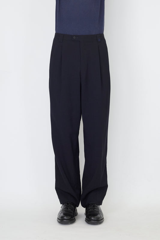 LANVIN NAVY WOOI WIDE PANTS