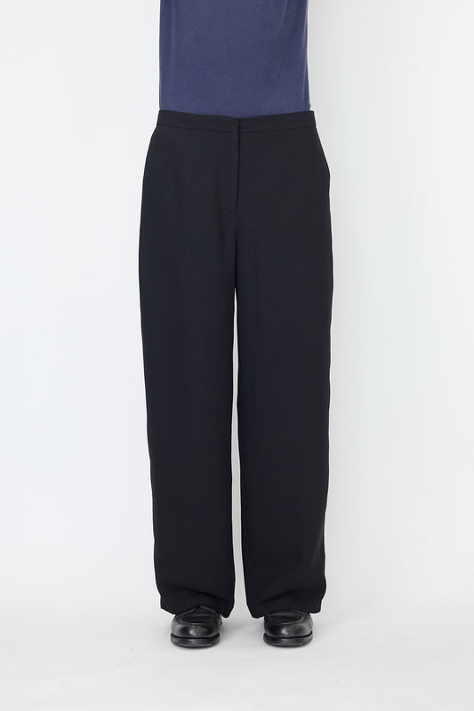 VINTAGE BLACK WIDE PANTS MADE IN MOROCCO