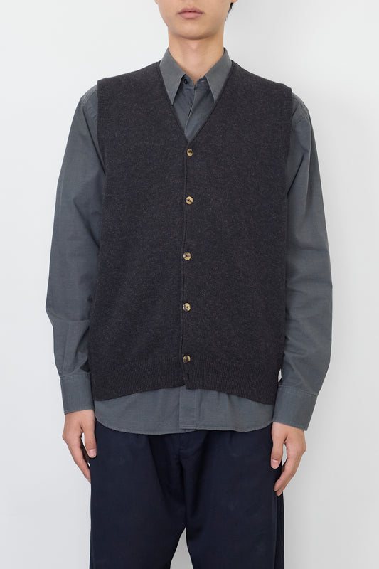 VINTAGE ANGORA GRAY KNIT VEST MADE IN SPAIN