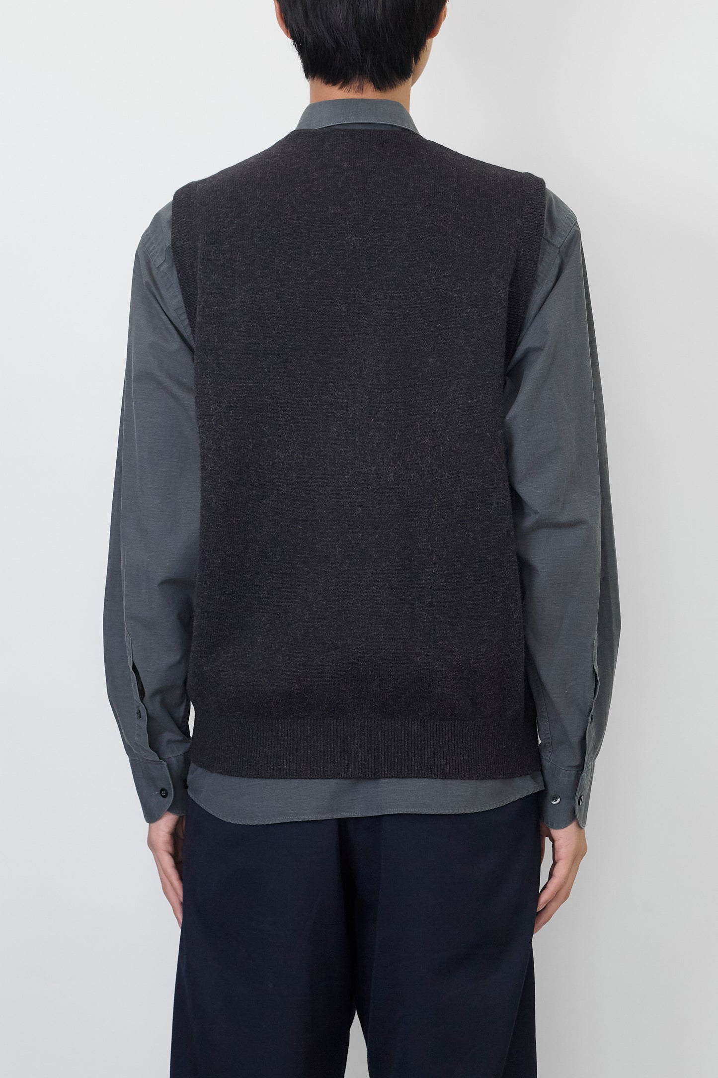 VINTAGE ANGORA GRAY KNIT VEST MADE IN SPAIN