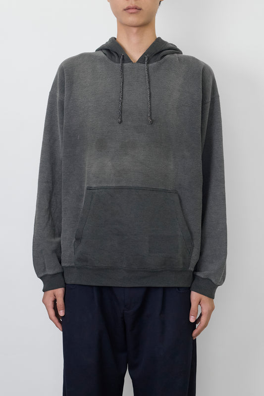 VINTAGE FADED BLACK COTTON HOODIE