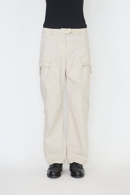 VINTAGE DESIGNED BEIGE WIDE CARGO PANTS